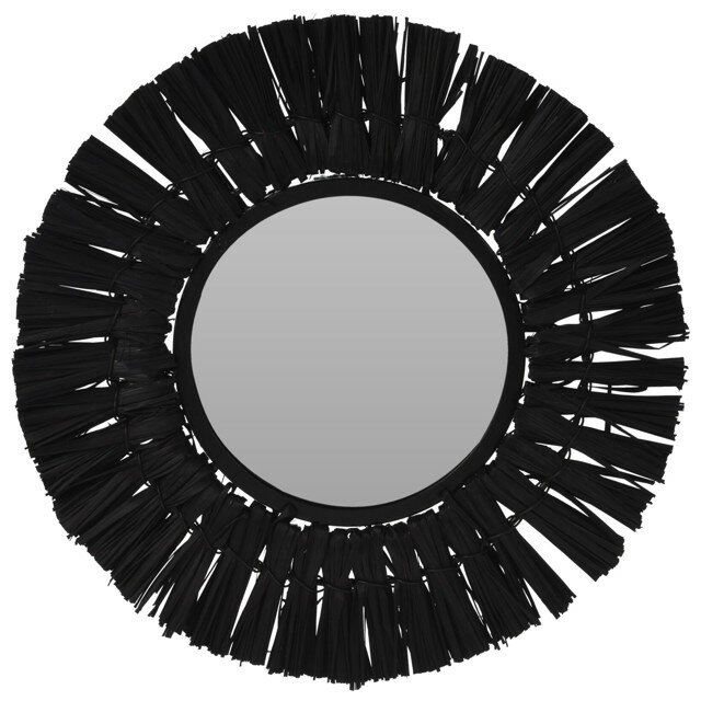 фото зеркало в раме KOOPMAN D300мм черный рафия