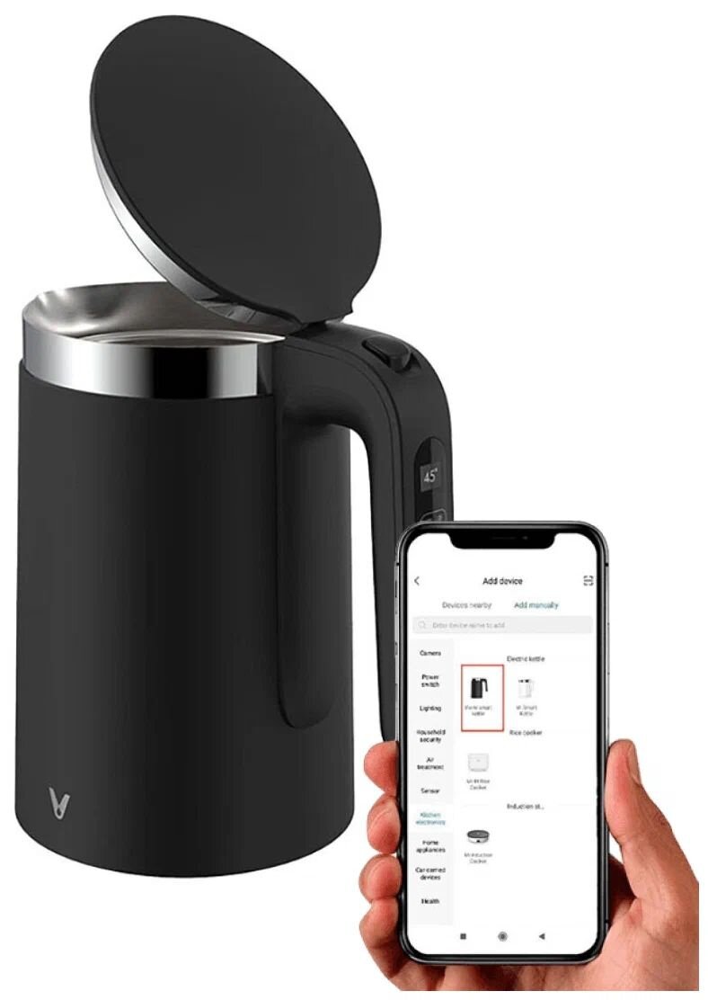 Чайник Viomi Smart Kettle V-SK152D, чёрный - фотография № 2