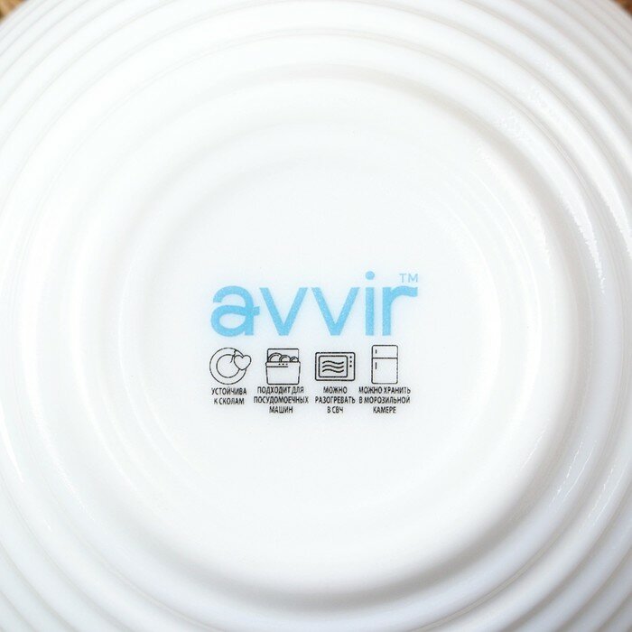 Миска Avvir Carve, 430 мл, d=13 см, стеклокерамика, цвет белый - фотография № 4