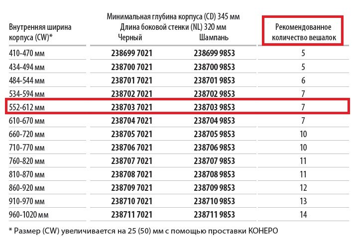 Рама-держатель выдвижная 320 мм Конеро W 552-612 мм D 345 мм со штангой без вешалок - фотография № 4