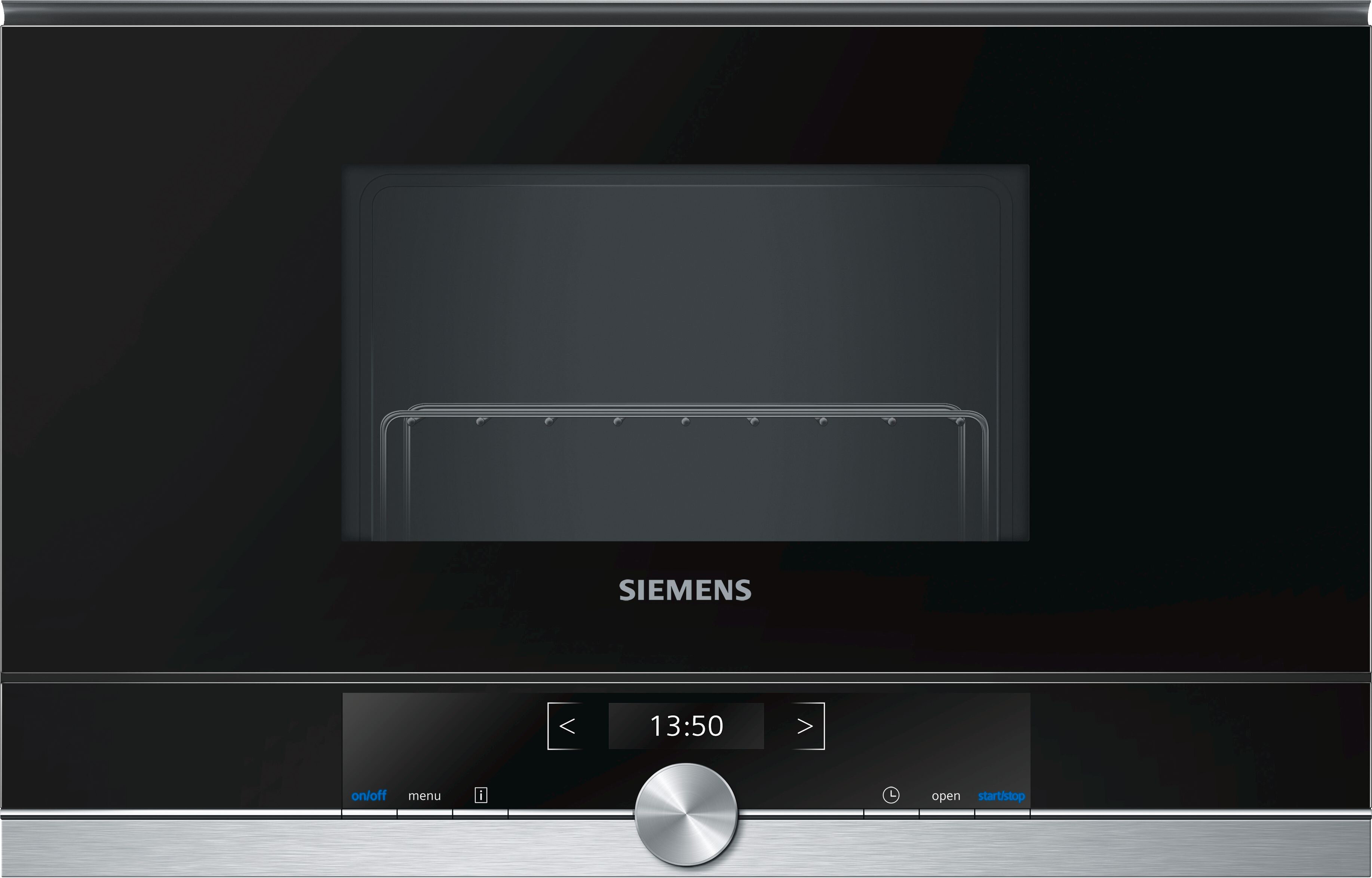 Siemens Встраиваемые микроволновые печи SIEMENS/ 900Вт, 5 режимов, гриль 1300Вт, 21 л, петли слева, черный/сталь
