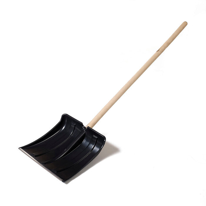 Лопата пластиковая, ковш 365 × 380 мм, с металлической планкой, с ручкой, «Витязь» - фотография № 1