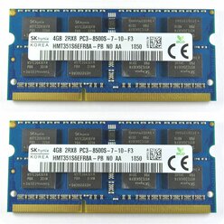 Оперативная память HYNIX 4 ГБ 2RX8 PC3-8500S DDR3 1066MHz SO-DIMM