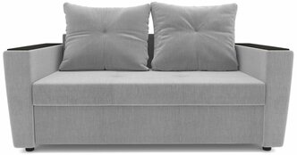 Прямой диван Майами (Дубай) серый Велюр, механизм EASY CLICK