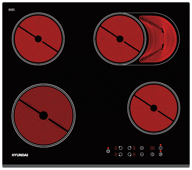 Электрическая варочная панель Hyundai HHE 6680 BG, черный
