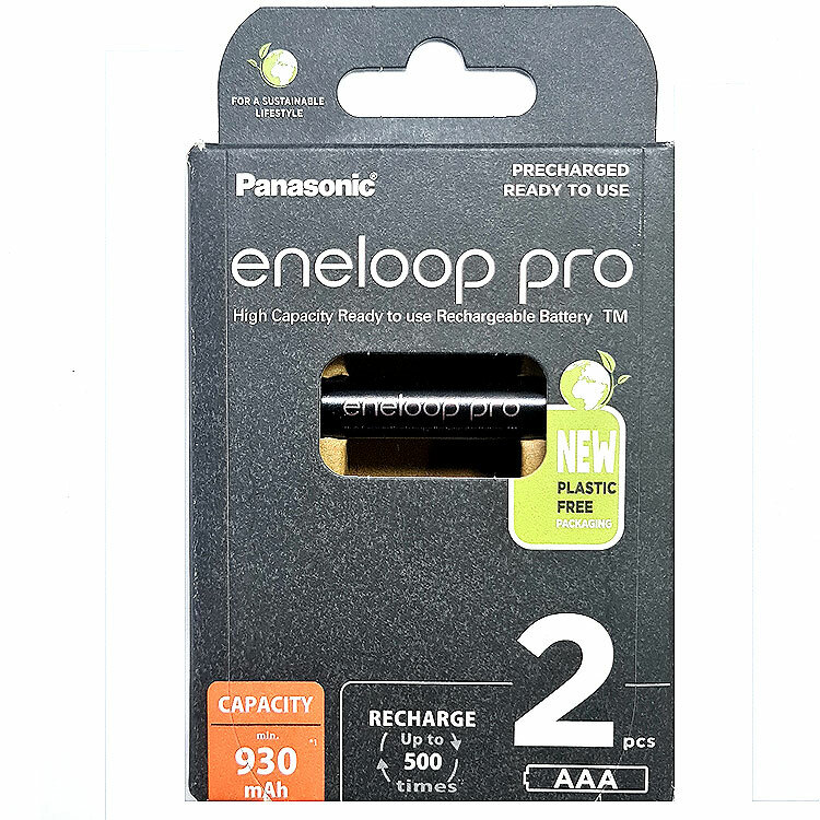 Аккумулятор Panasonic Eneloop Pro AAA 2BP, 2 шт. (BK-4HCDE/2BE) - фото №1