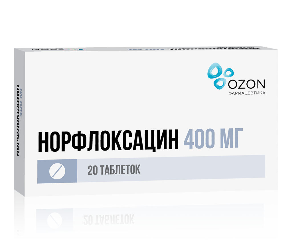 Норфлоксацин, таблетки покрыт.плен.об. 400 мг 20 шт