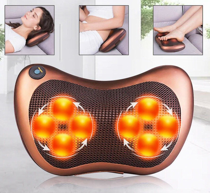 Массажная подушка автомобильная 8 роликов Massager Pillow - фотография № 7