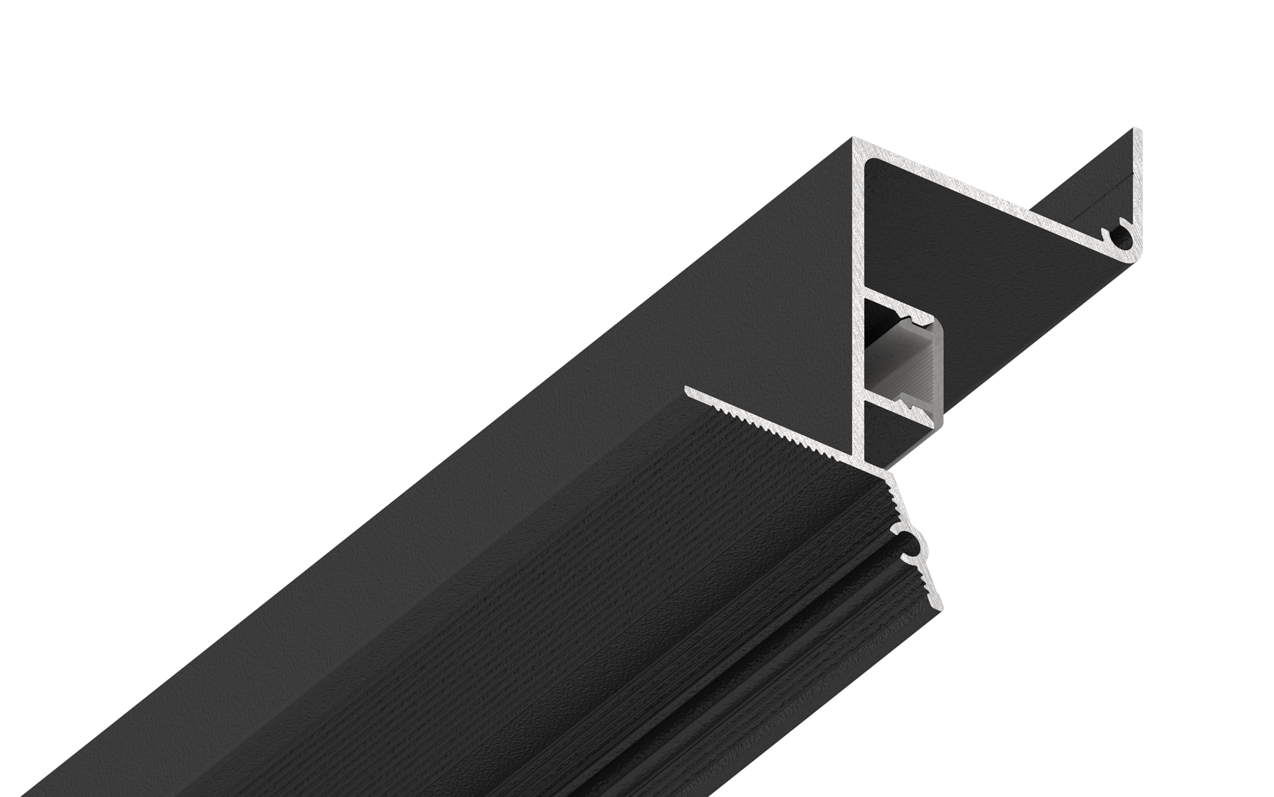 Парящий профиль для гипсокартона KRAAB GIPPS VILLAR 2.0 (1 м), алюминий (1,5 мм), порошковая окраска, чёрная (RAL 9005) - фотография № 1