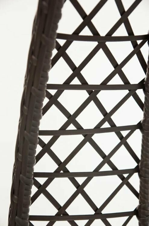 Подвесное кресло кокон садовое Barberries Yova Cross. Стойка венге до 125 кг, подушка круглая черная - фотография № 8
