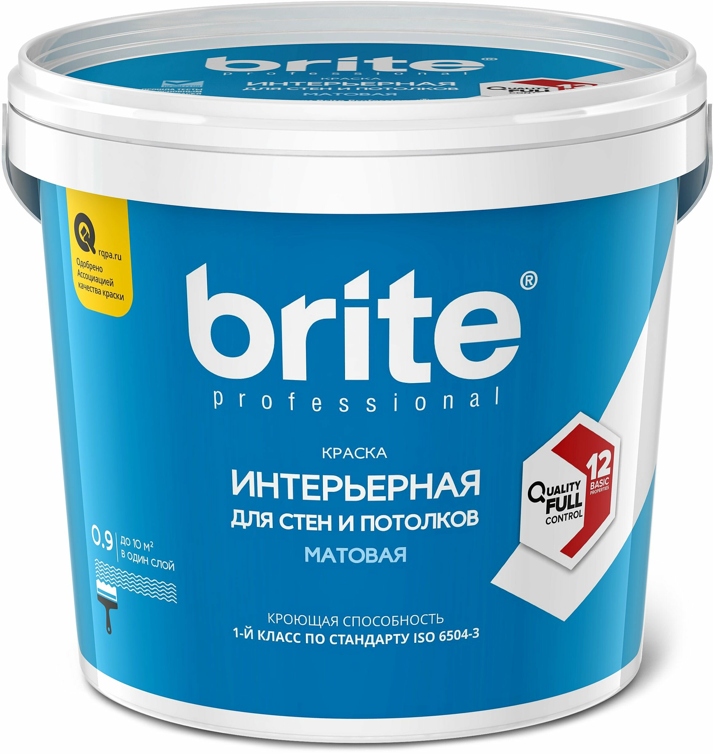 Краска для стен и потолков матовая BRITE PROFESSIONAL база С банка 09 л