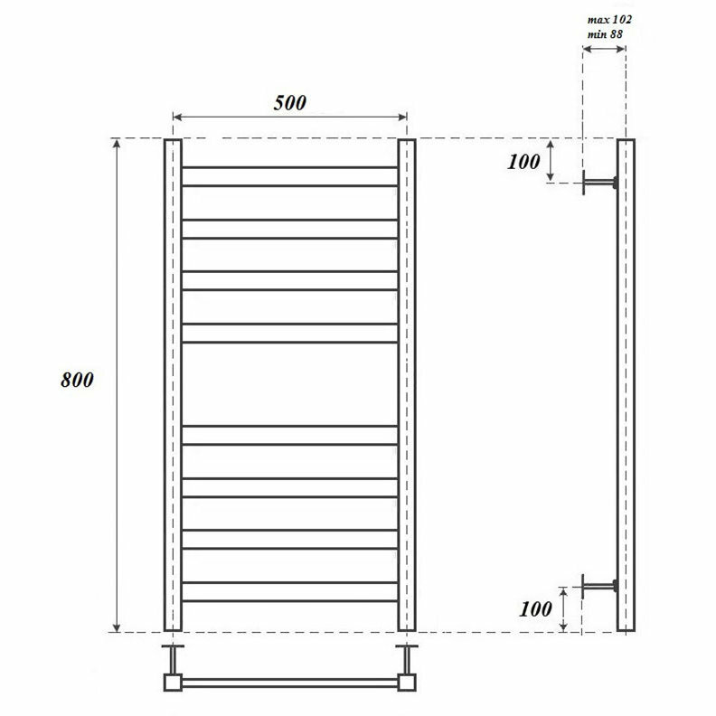 Полотенцесушитель водяной Point Меркурий PN83158W П8 500x800, белый - фотография № 2