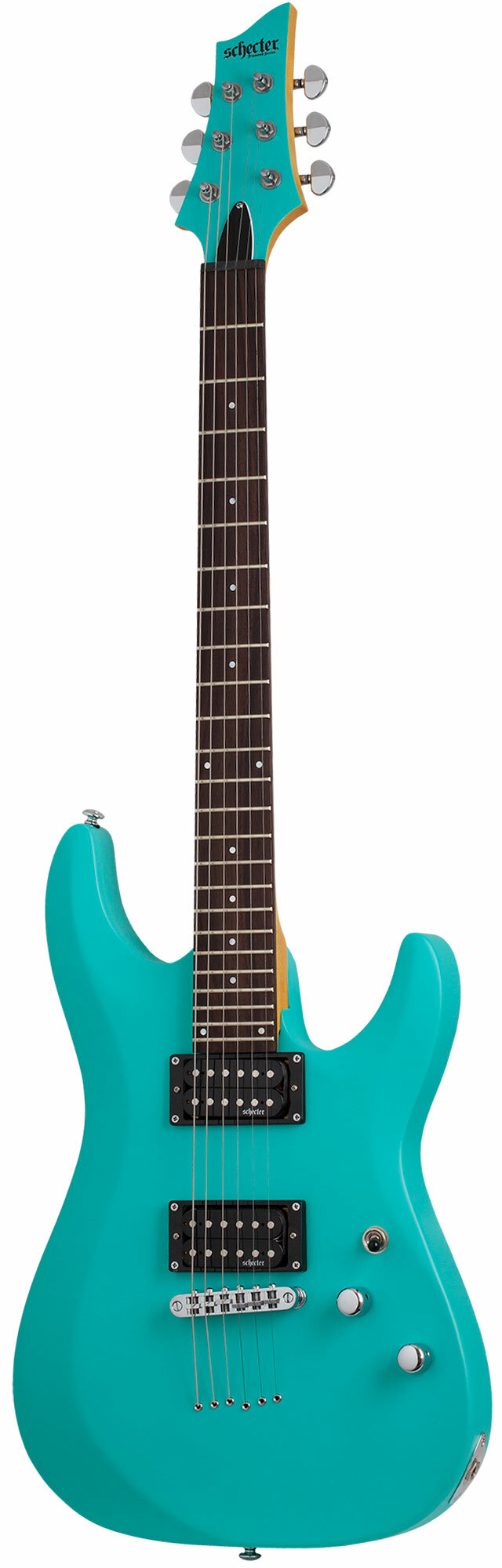 Schecter C-6 Deluxe SAQ Satin Aqua электрогитара шестиструнная, гриф на болтах, цвет голубой