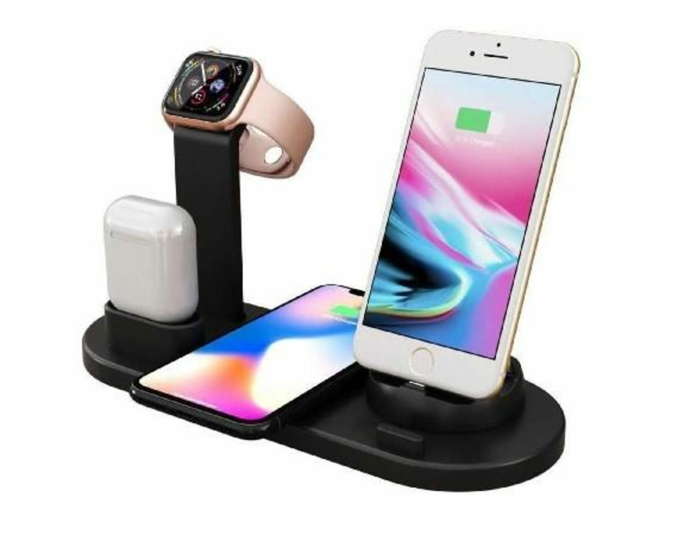 Зарядная станция MG-01 черная Wireless Charger+AirPods+watch series