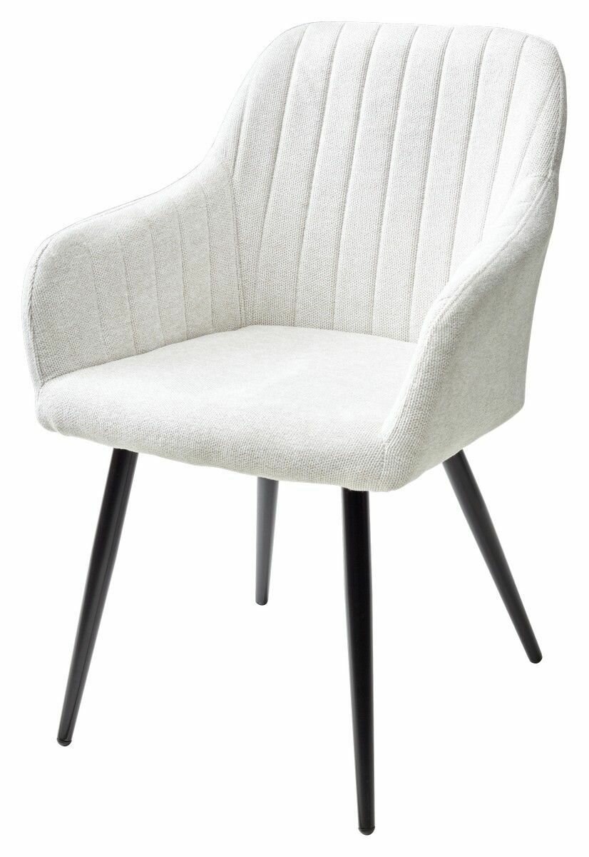 Стул M City BRANDY WZ2042-18 белая галька, фактурный велюр/черный каркас