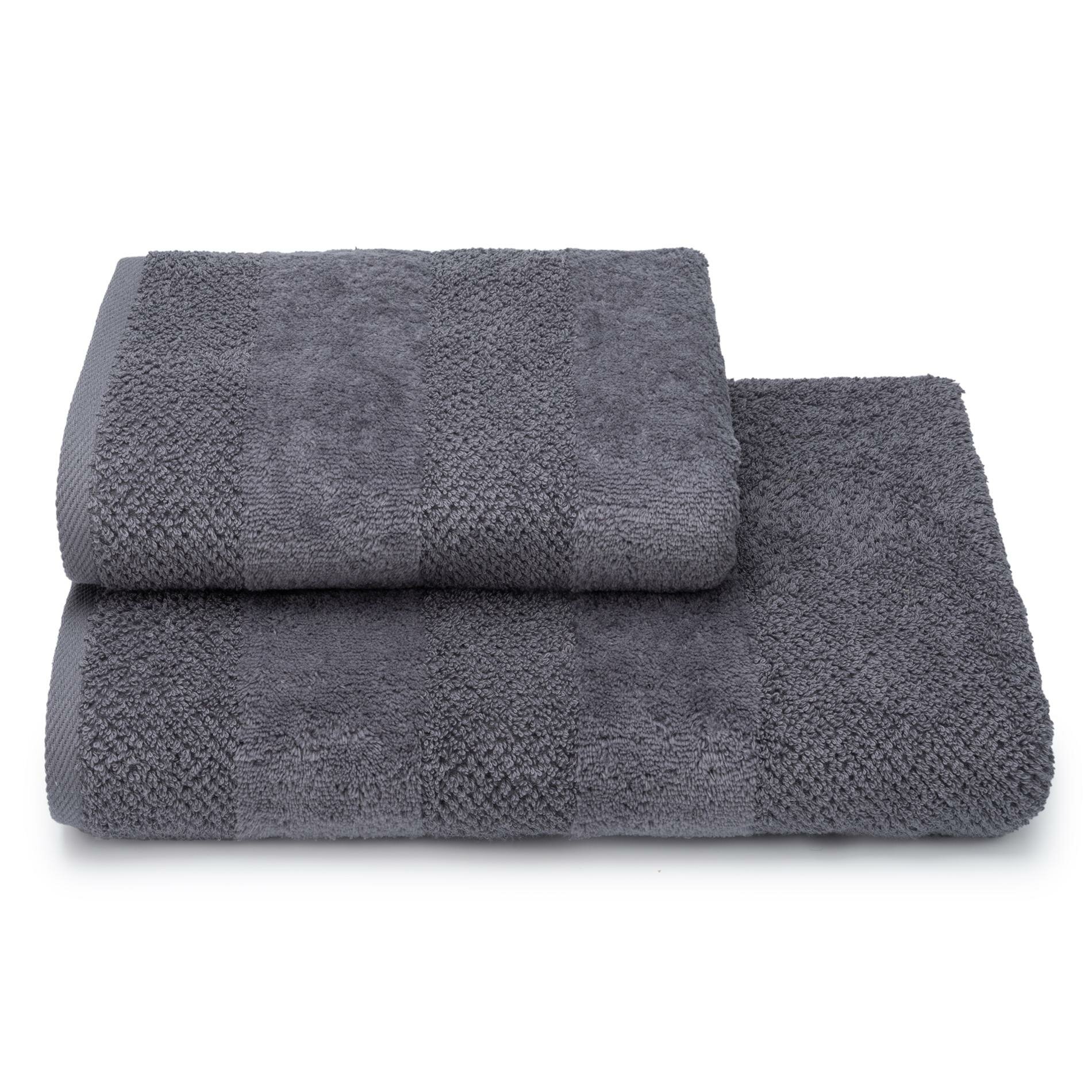 Полотенце махровое 50х90 см для ванной, лица и рук, Cleanelly Heat цвет серый, 1 штука