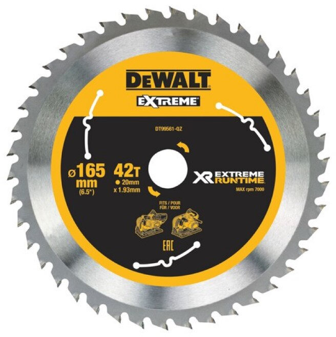 Пилный диск DeWALTXR 165mm x 20mm 42T CSB DT99561-QZ