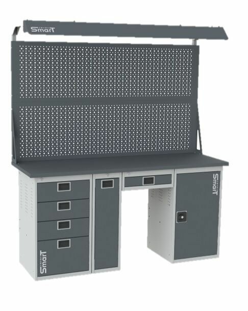 Стол производственный верстак SMART 17604 P Y1 d2 универсальный в гараж в мастерскую1864х1766х605