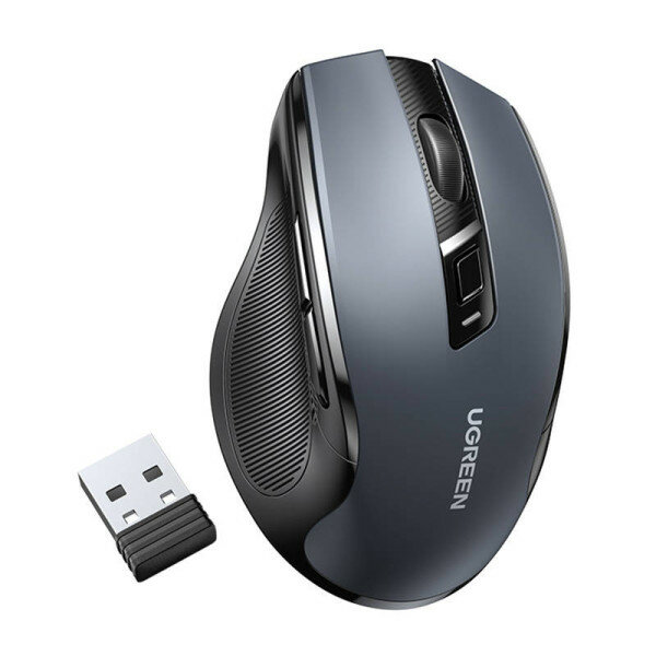 Мышка компьютерная беспроводная UGREEN MU006 (15064) Ergonomic Wireless Mouse 2.4G 4000DPI Silence Design. Цвет: синий