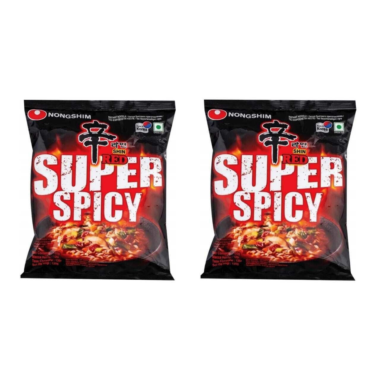 Лапша быстрого приготовления острая Nongshim Shin Ramyun Super Spicy 120, 2 шт