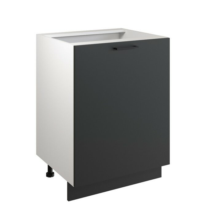 фото Шкаф напольный 600 Симпл, 600х510х820, Антрацит/Белый