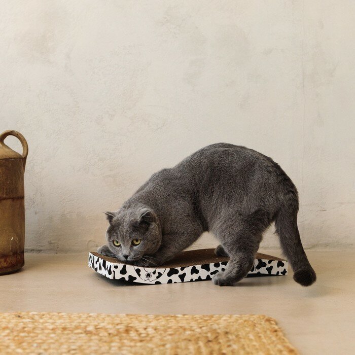 Когтеточка из картона с кошачьей мятой Moo-meow, волна, 22 х 45 см - фотография № 2