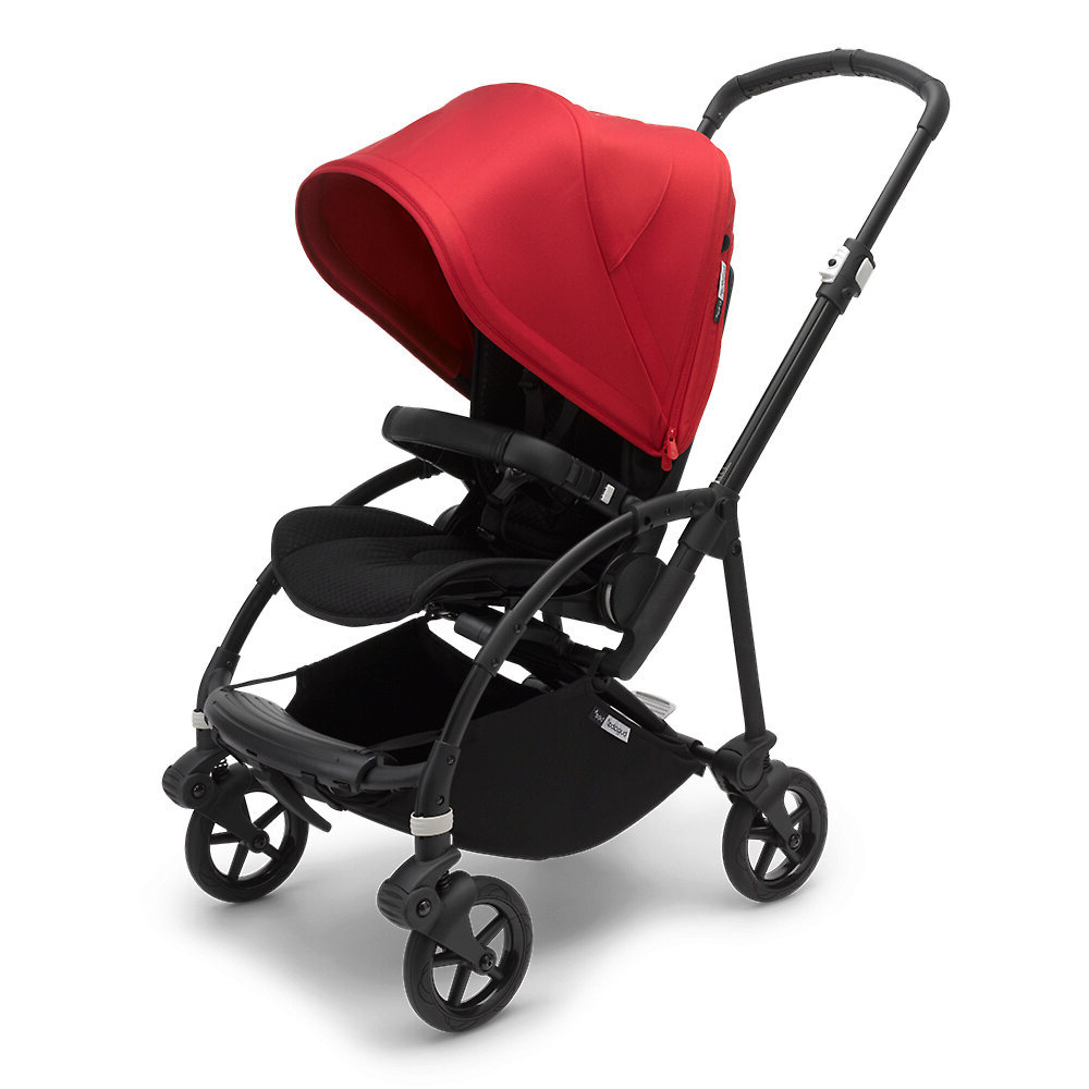 Коляска прогулочная Bugaboo Bee 6 complete (Black/Black/Red), цвет шасси: черный