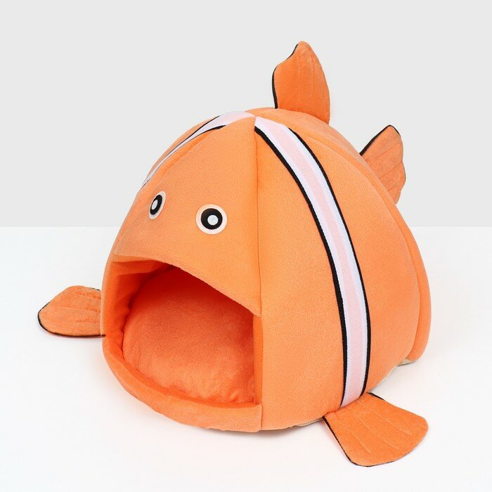 Домик для животных "Рыбка-клоун", 31 х 30 х 28 см, оранжевый - фотография № 4