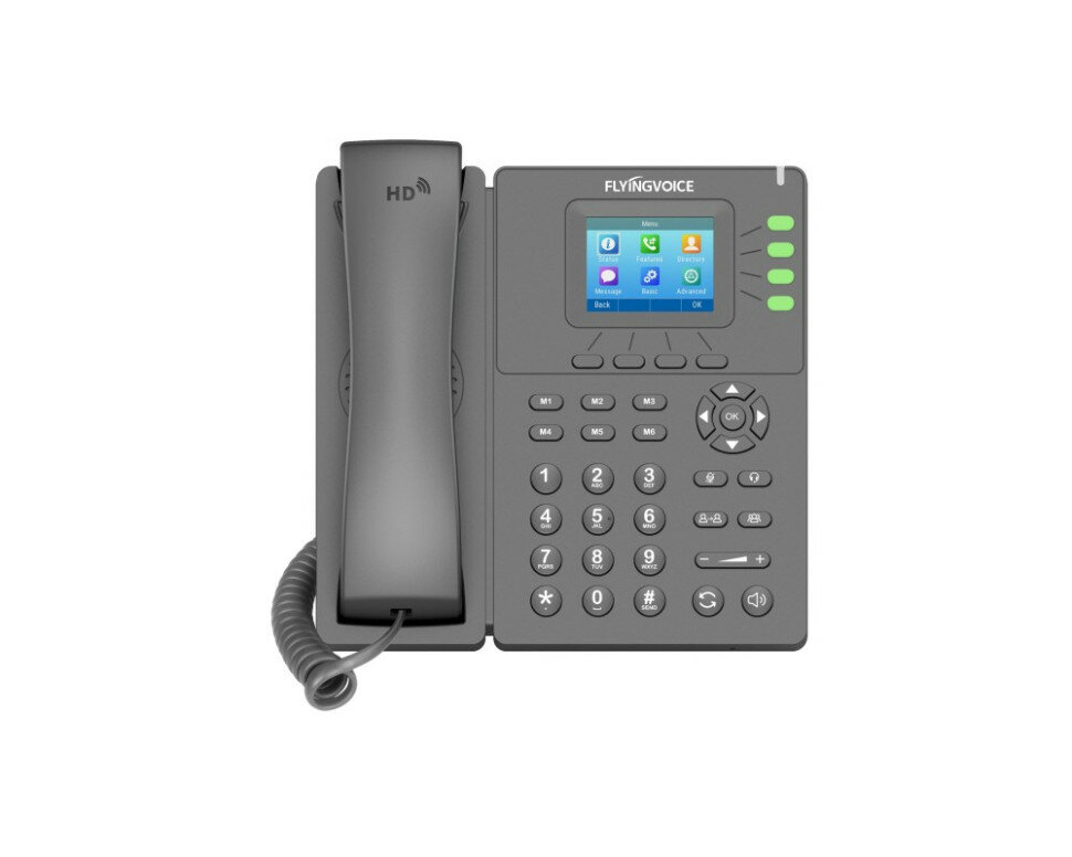 Flyingvoice P21 IP телефон, 4 аккаунта SIP, LCD 320x240, G722, Opus, Ipv-6, порт для гарн, с БП — фото 2