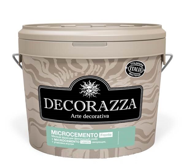 Декоративная Штукатурка Decorazza 3кг MC 10-29 Microcemento Fronte + Legante с Эффектом Бетона Мелкая Фракция.