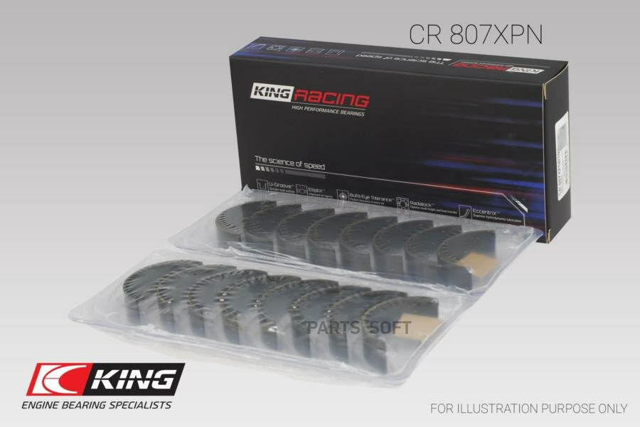 KING CR807XPN Вкадыши шатунные гоночные тримета pMax Kote CADILLAC Escalade 6.0 LQ9 CHEVROLET Trailblazer 5.3