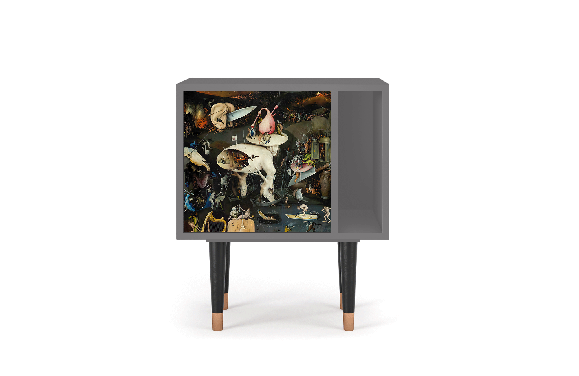 Прикроватная тумба - STORYZ - S2 The Garden of Earthly Delights by Hieronymus Bosch, 58 x 69 x 48 см, Серый - фотография № 2