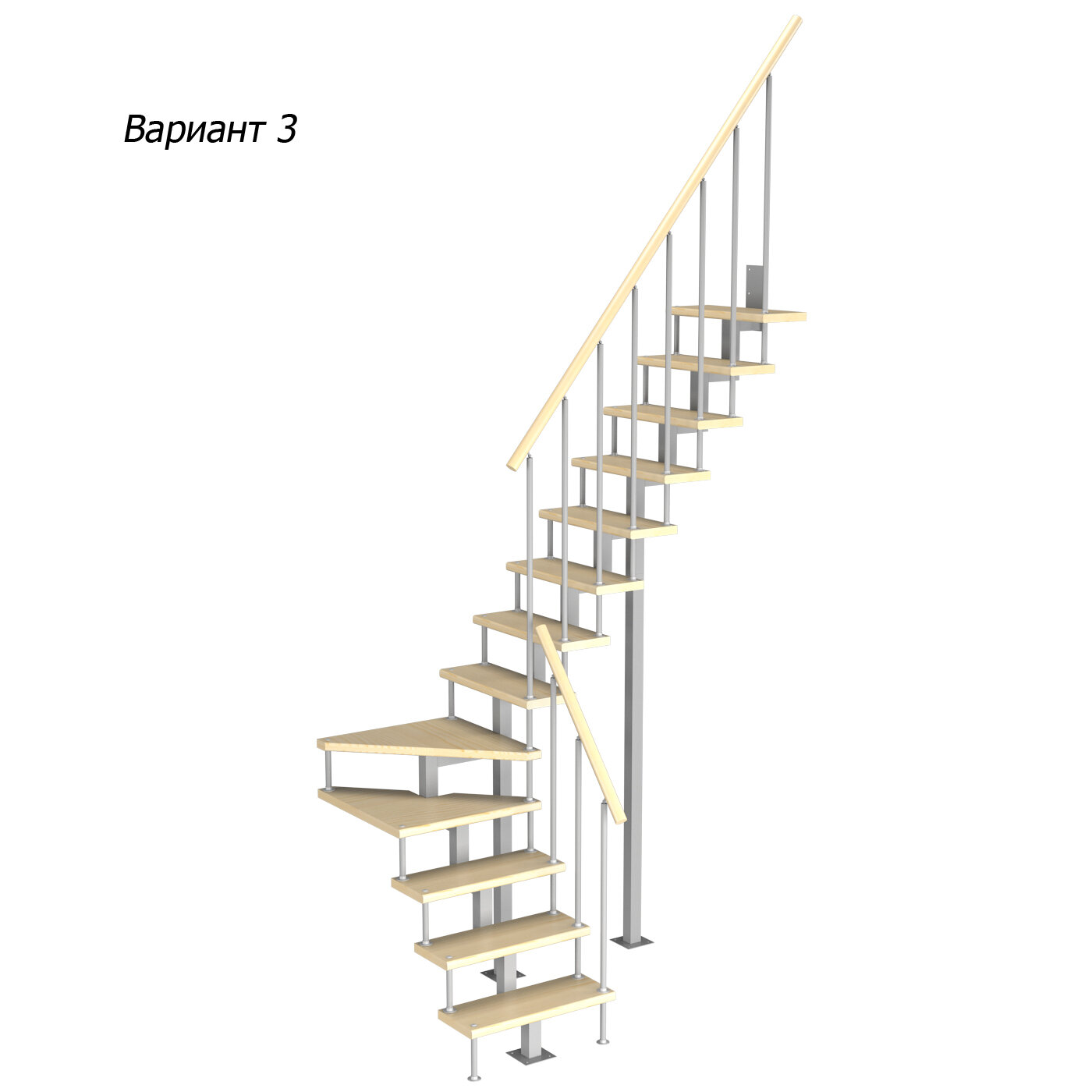 Модульная малогабаритная лестница Компакт 2925-3150 - фотография № 5