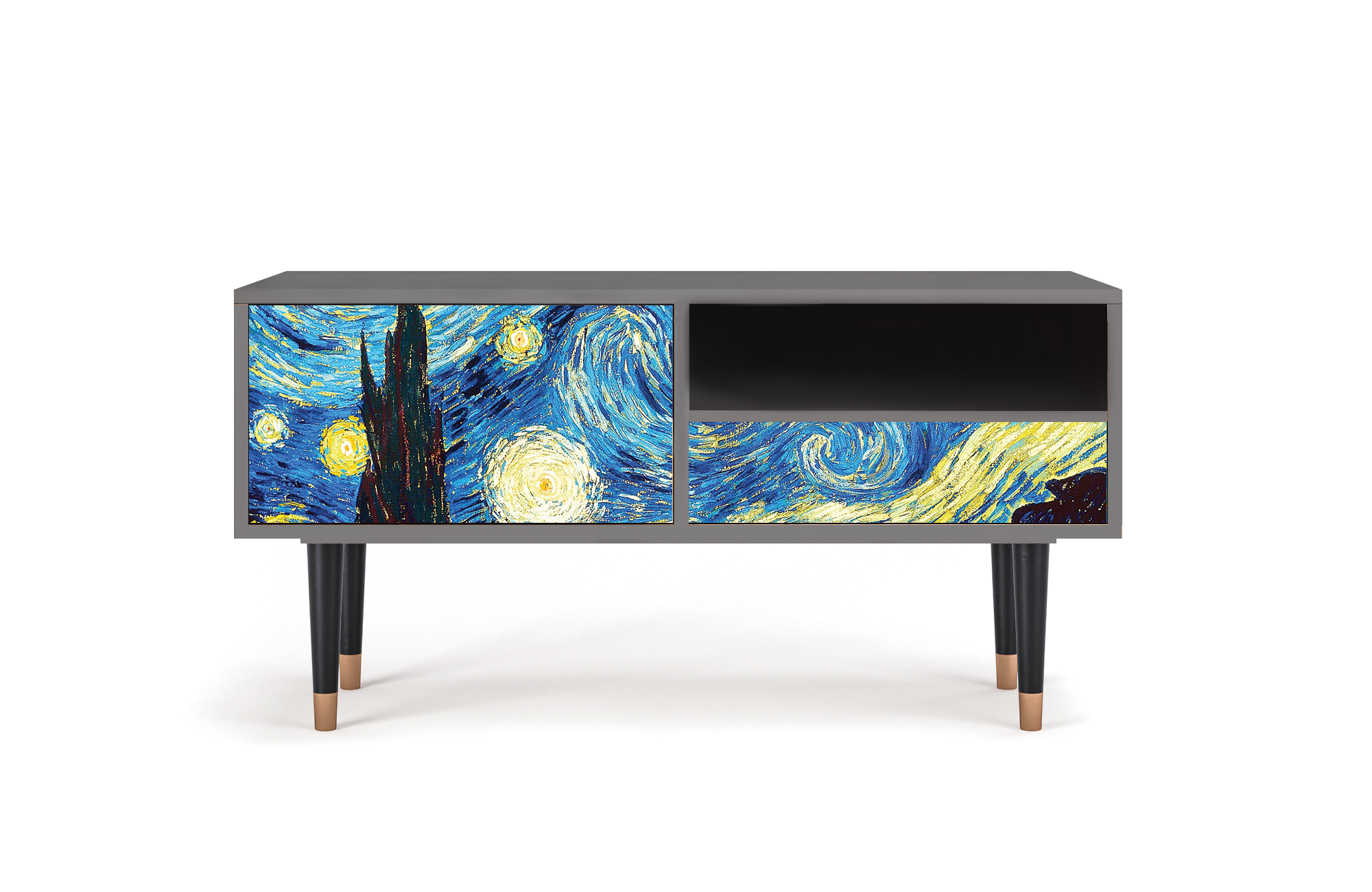 ТВ-Тумба - STORYZ - T3 The Starry Night by Vincent van Gogh, 115 x 59 x 48 см, Серый - фотография № 2