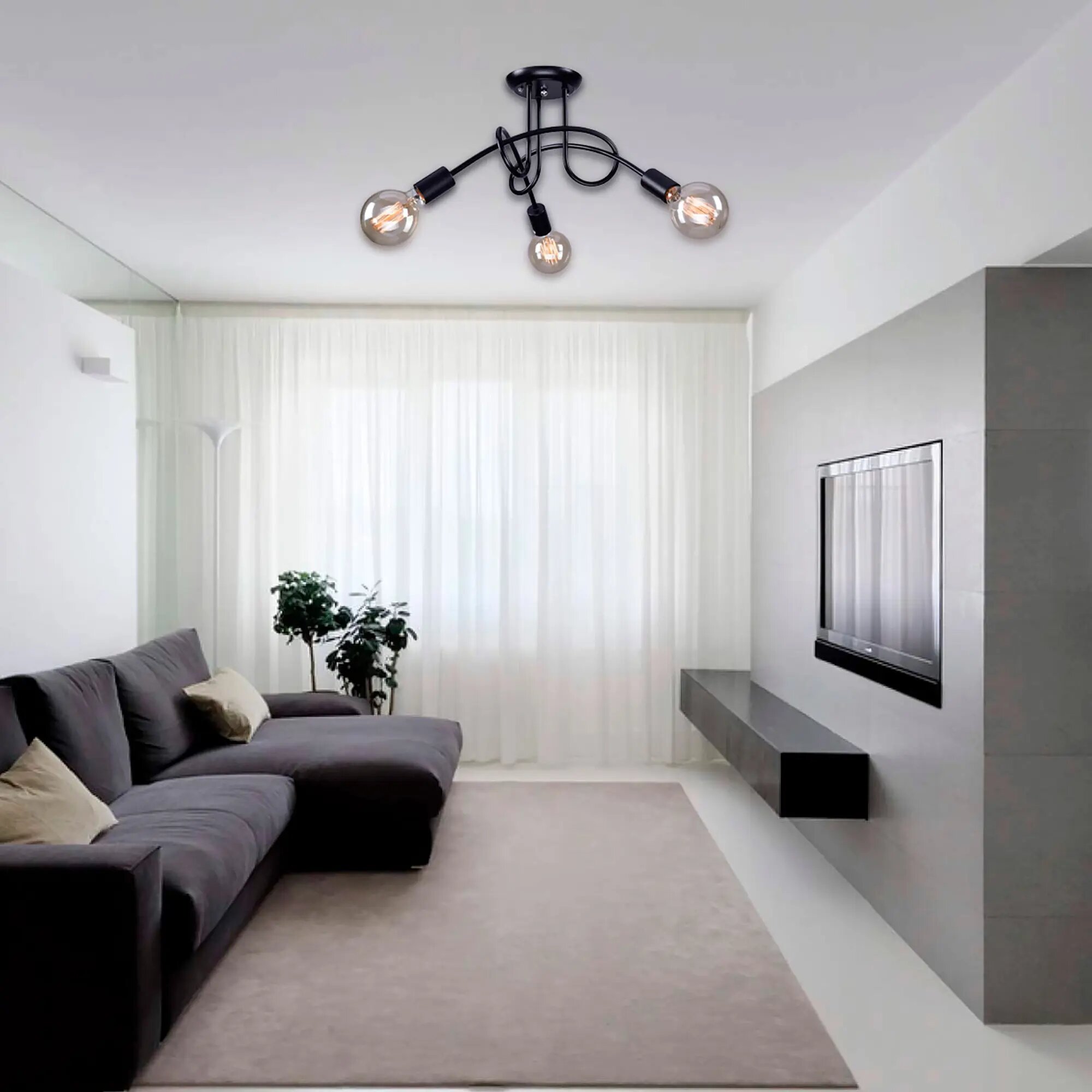 фото Люстра потолочная Гольфстрим КС30301/3 3 лампы 10 м² цвет черный