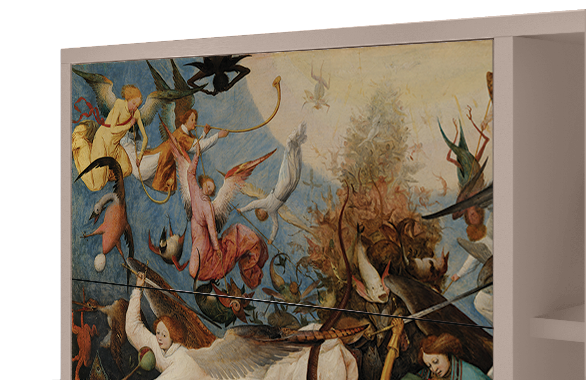 Комод - STORYZ - BS2 The Fall of the Rebel Angels by Pieter Bruegel the Elder, 125 x 97 x 48 см, Бежевый - фотография № 5