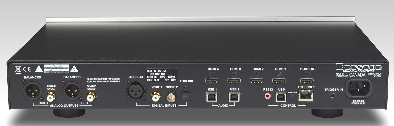 Стационарные ЦАПы Bryston BDA-3 17 External DAC Black