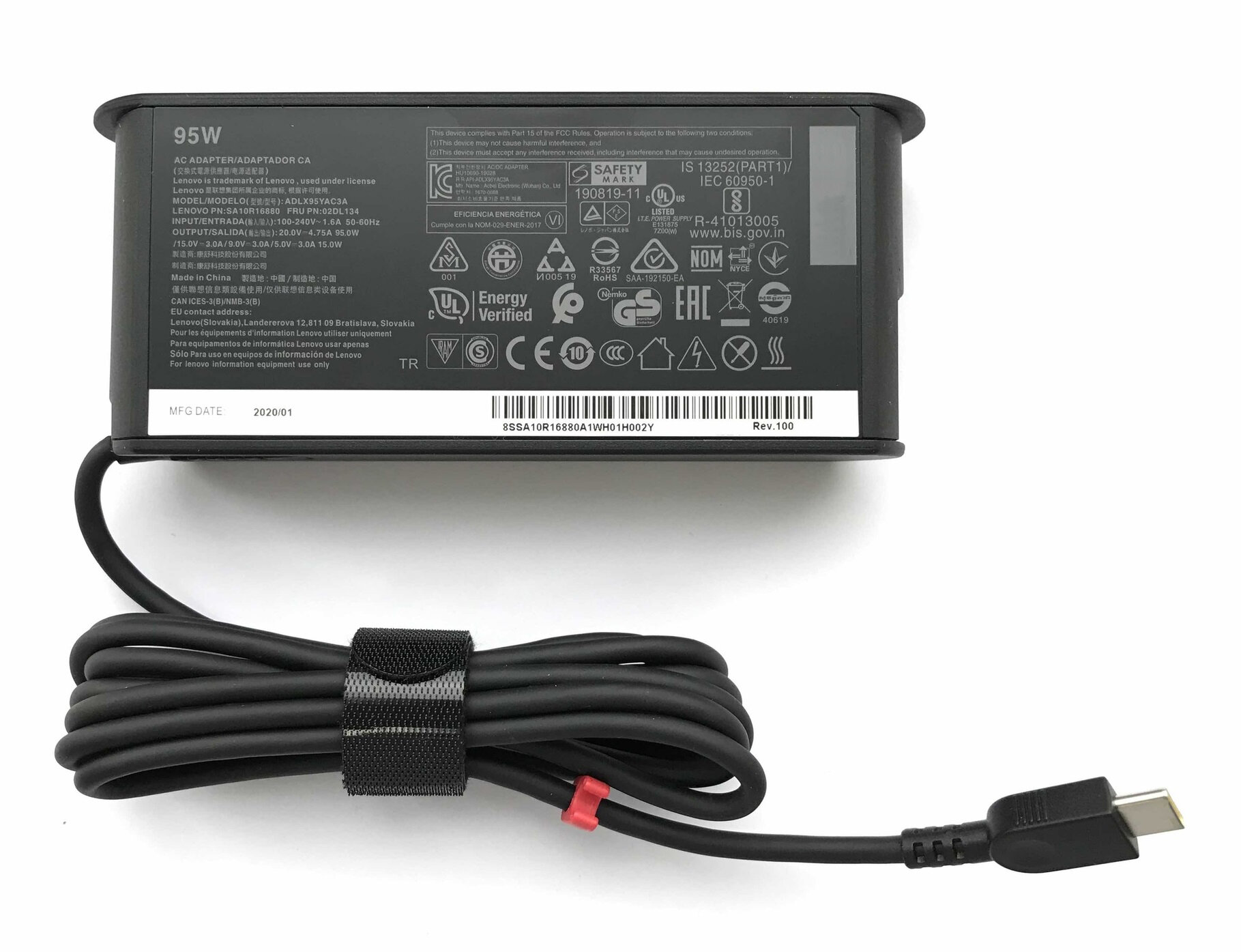 Адаптер блок питания для ноутбука Lenovo ADLX95YAC3A ADLX95YCC3A 20V-4.75A (95W) TYPE-C (USB-C)