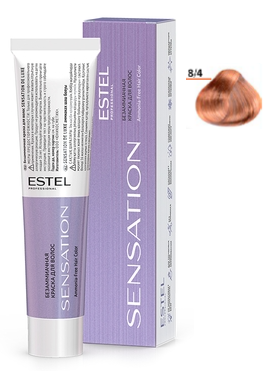 ESTEL PROFESSIONAL, DE LUXE SENSATION, Безаммиачная краска для волос 8/4, светло-русый медный, 60 мл