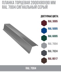Планка торцевая (2000х80х90)мм RAL 7004 Сигнальный серый