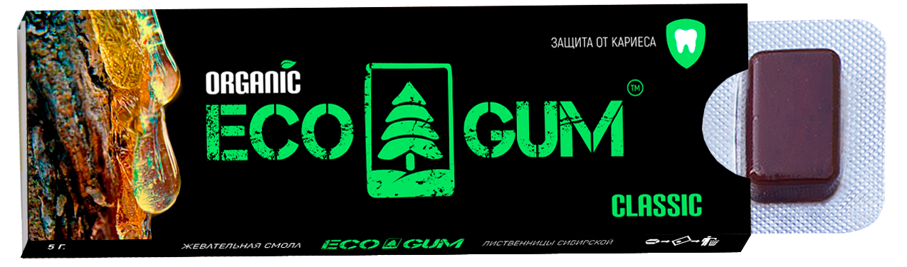 Жевательная смола "ECO GUM" CLASSIC 5 гр. 20 штук - фотография № 3