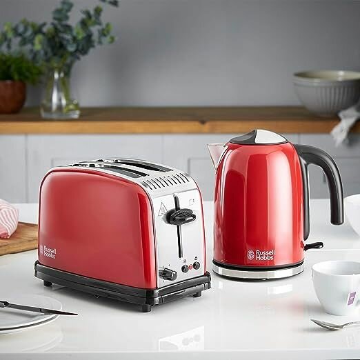 Чайник электрический Russell Hobbs Stainless Steel (красный) - фотография № 3