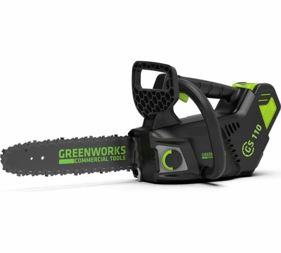 Пила цепная одноручная аккумуляторная GreenWorks GD40TCS (арбориста), 40V, 25,4 см, бесщеточная, б