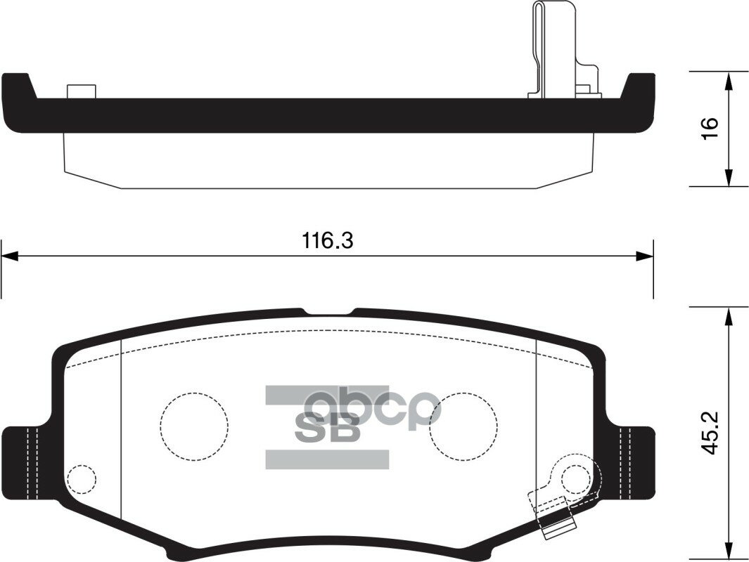 фото Колодки Задние Dodge Nitro 06-12, Jeep Compass, Wrangler, Liberty Sp2186 Sangsin brake арт. SP2186