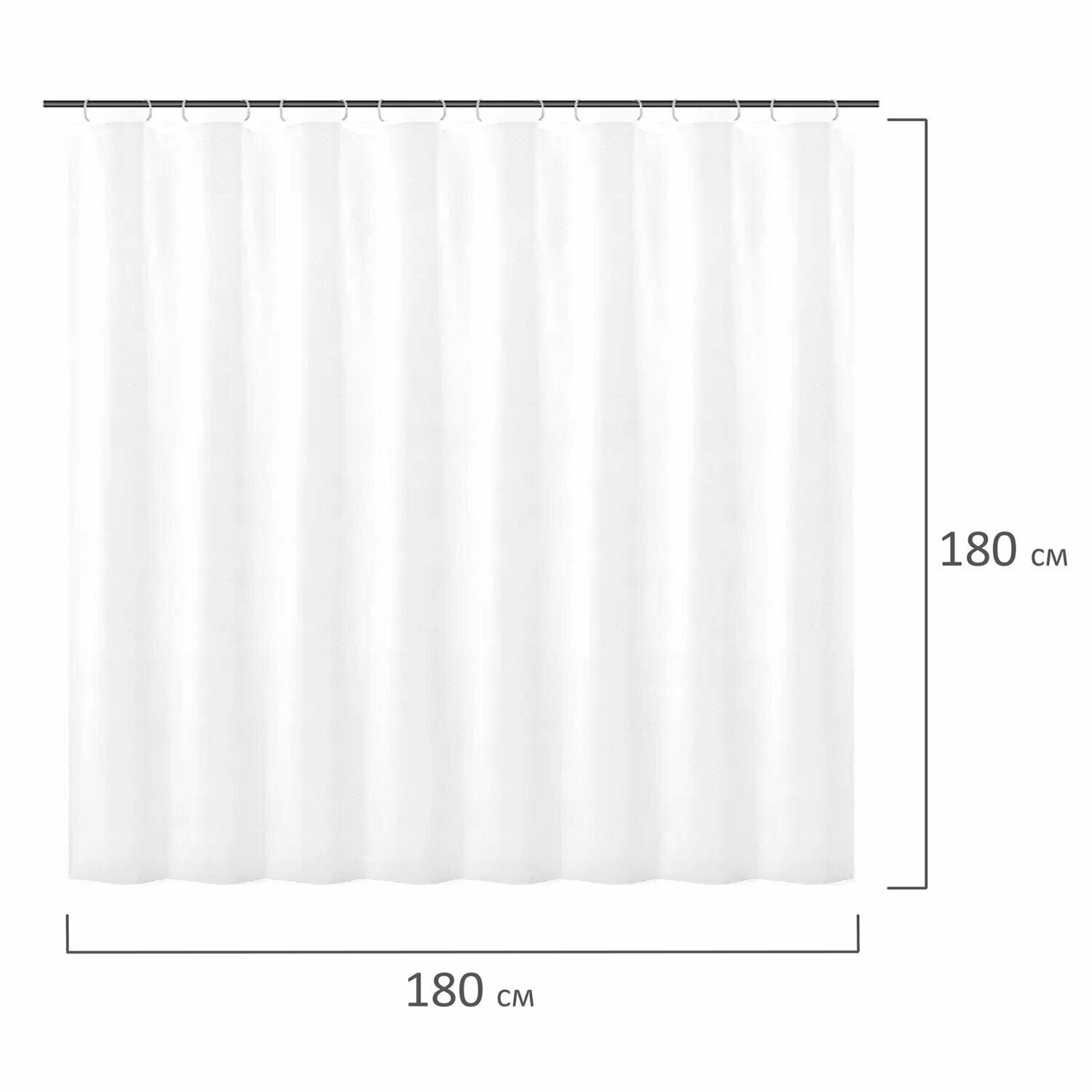 Штора для ванной комнаты LENS FLARE с 3D-эффектом водонепроницаемая, 180×180 см, LAIMA HOME, 608450 - фотография № 9