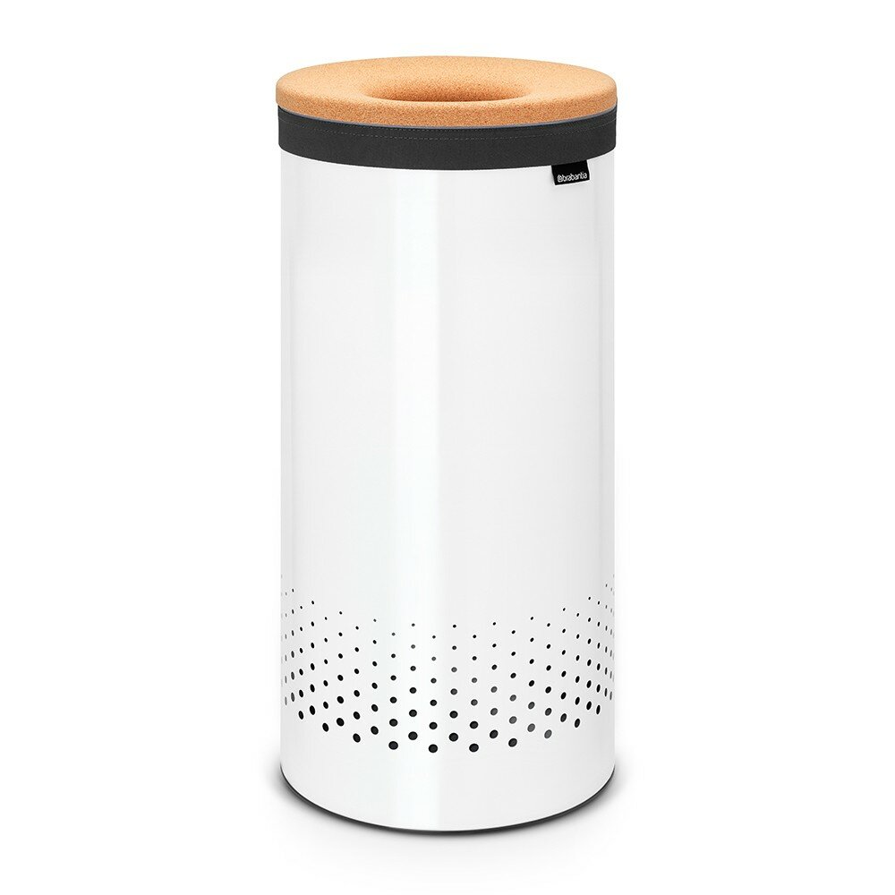 Корзина для белья Brabantia, 35л, с пробковой крышкой, белый 104367