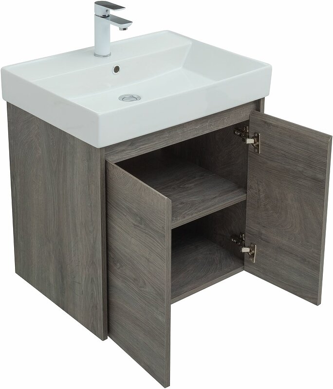Комплект мебели для ванной Aquanet Nova Lite 60 302533 подвесной Дуб рошелье - фотография № 12
