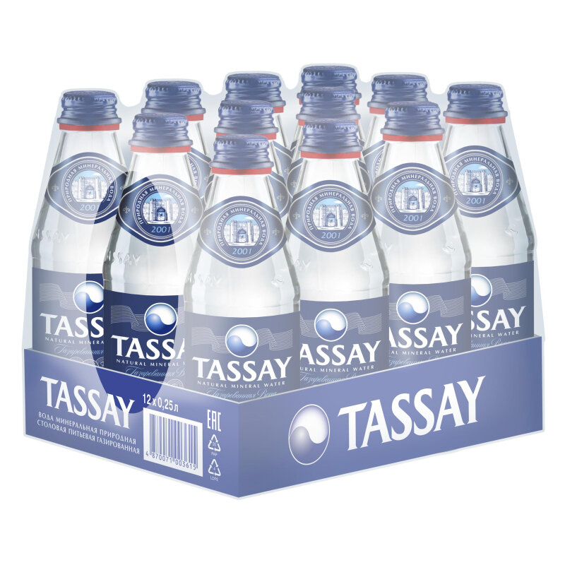 Вода TASSAY газированная стекло 0,25 12шт/уп - фотография № 2
