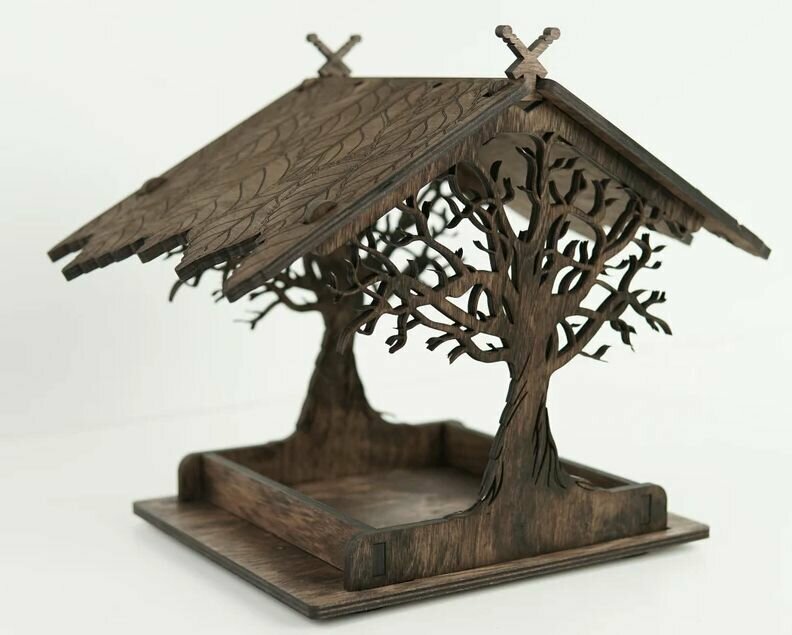 Птичья кормушка деревянная, домик, скворечник для птиц и белок - фотография № 11
