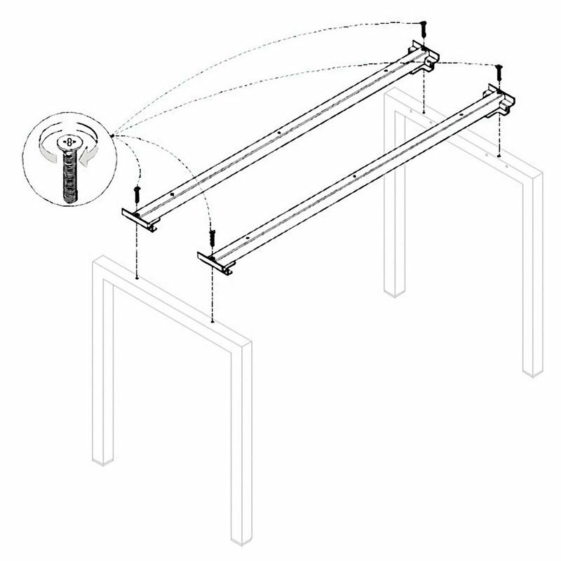 Траверса стола на металлокаркасе "Арго" комплект 2 шт для ширины 1800 мм